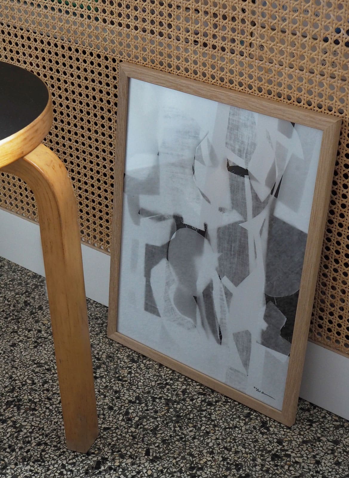 a black and white photogram showing an image of abstract shapes this is a limited edition by atelier cph