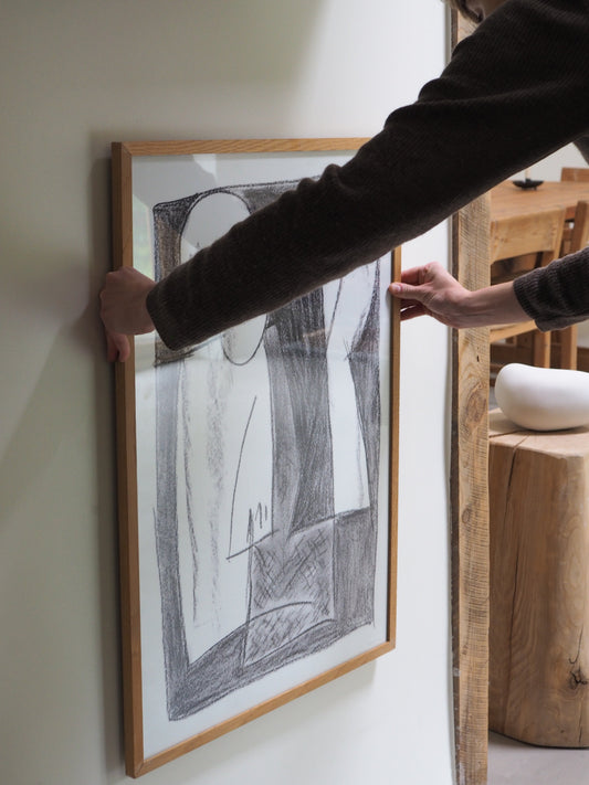 Minimalist poster styled in contemporary interior