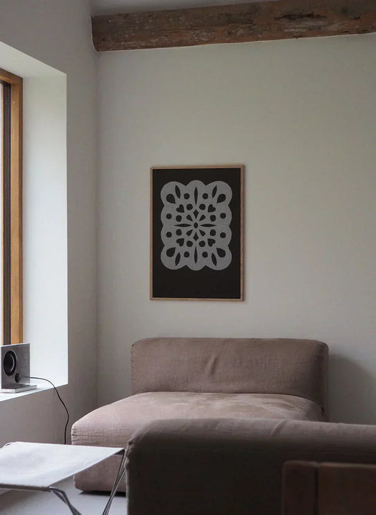 Atelier Cph romantic design art print styled on wall in modern Scandinavian living room