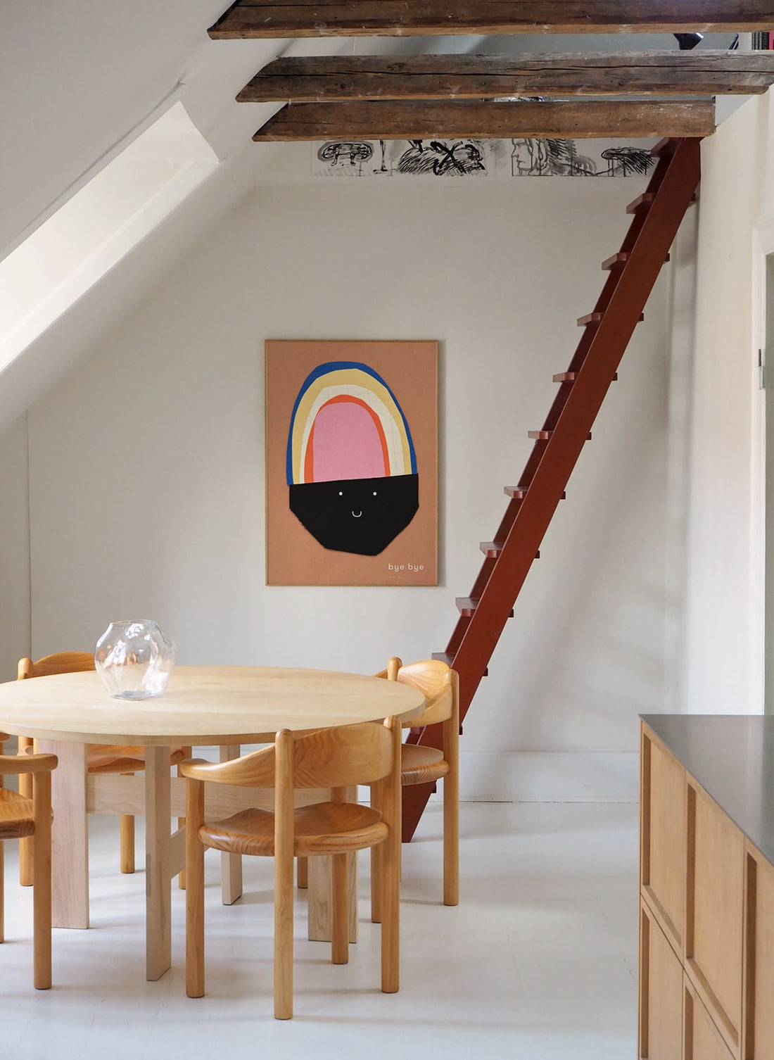 Atelier Cph kids art print styled in kitchen in Nordic home