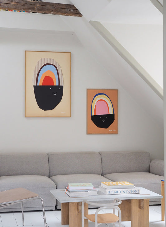 Atelier Cph kids art print styled as part of a gallery wall in Nordic home