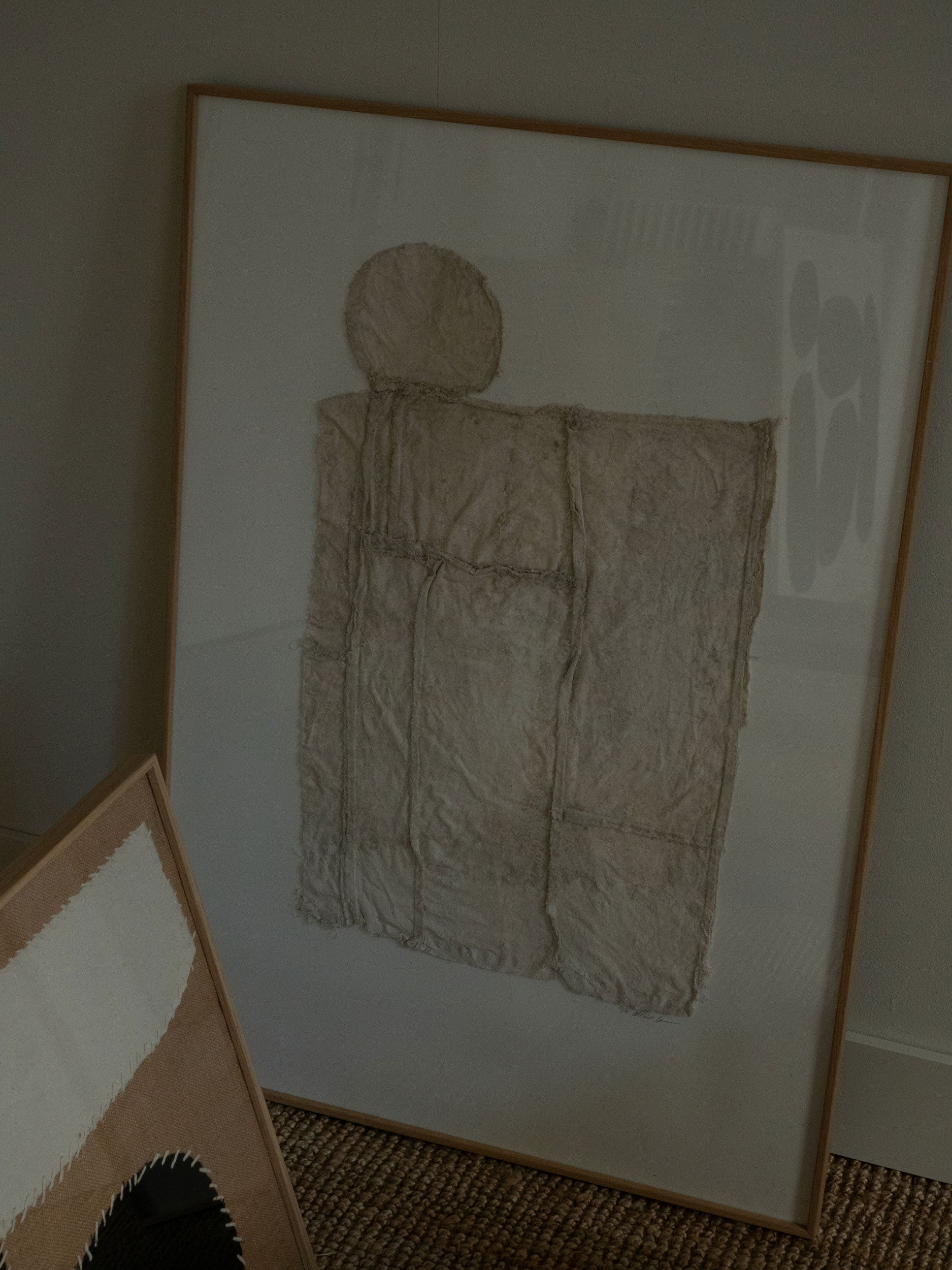 Minimalist geometric artwork made from layered textile on a white paper background, created as a limited edition by Atelier Cph.