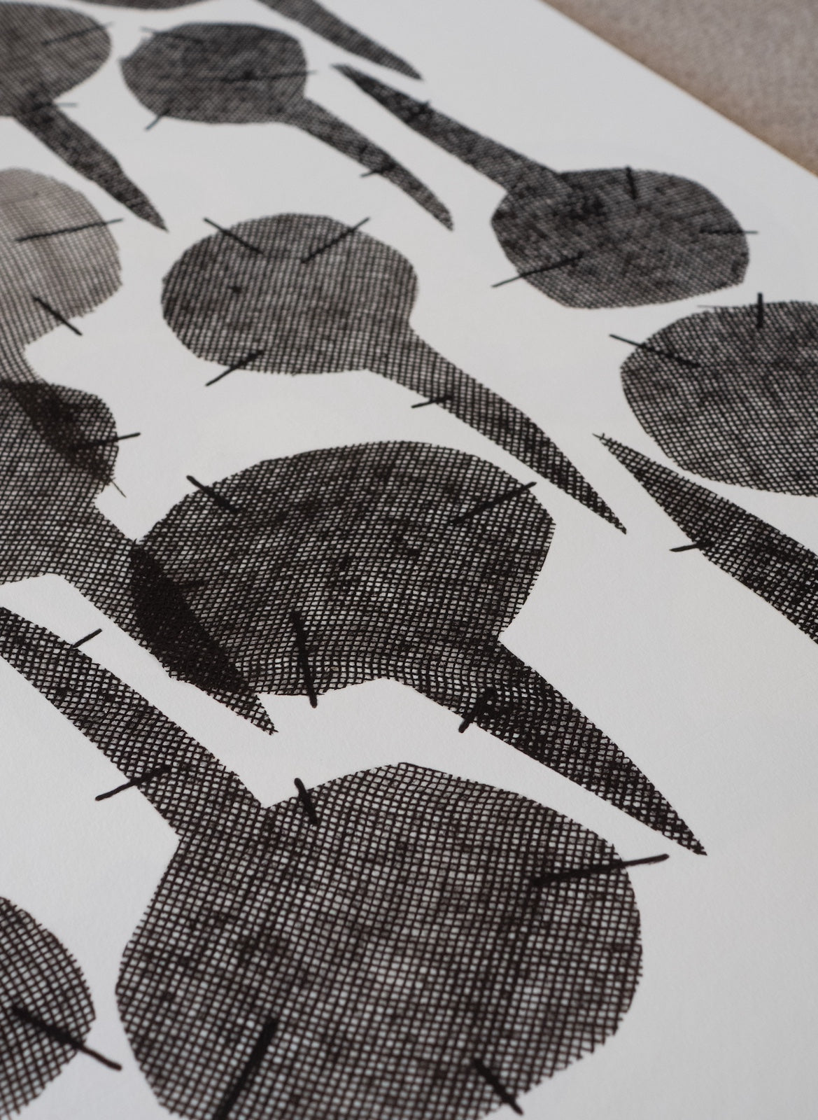 Black and white pattern on white background.