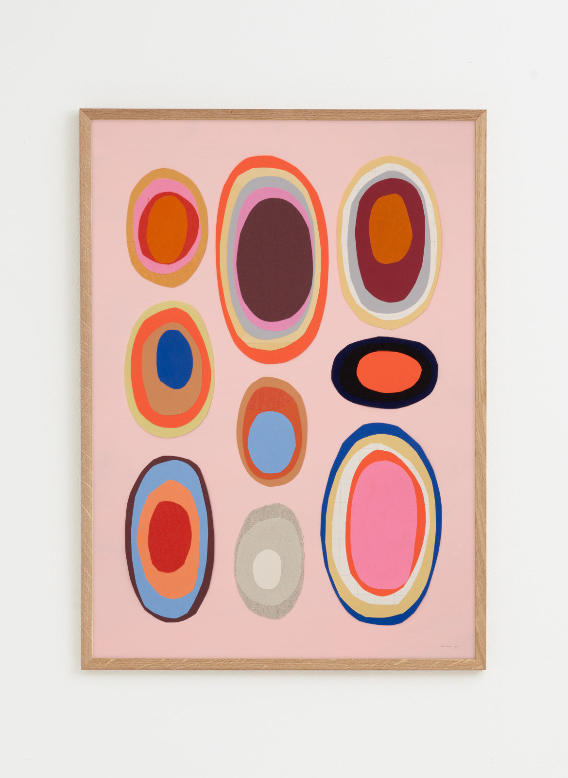 Pink poster with round forms made by Atelier Cph