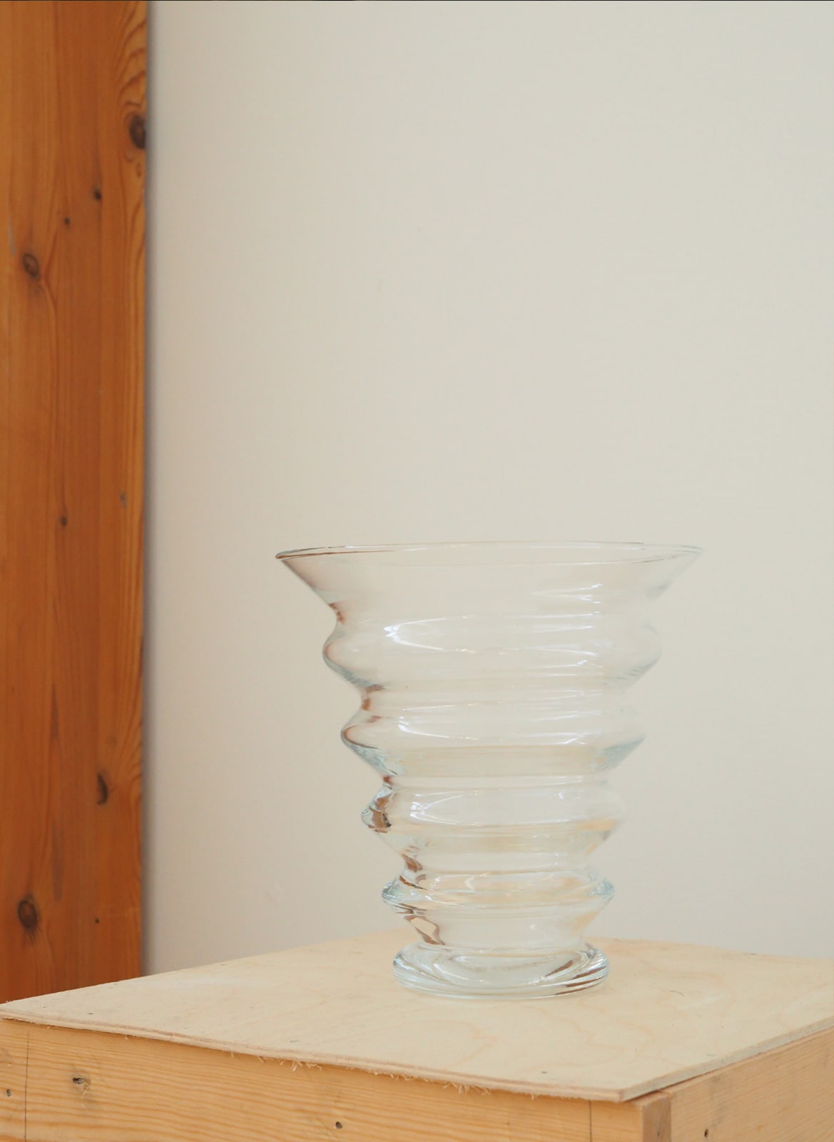 Rifled glass vase