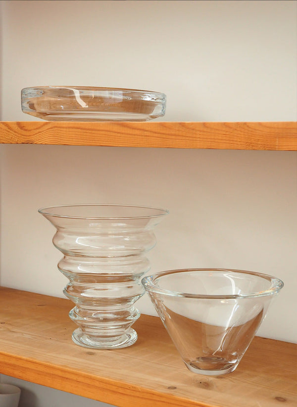 Rifled glass vase