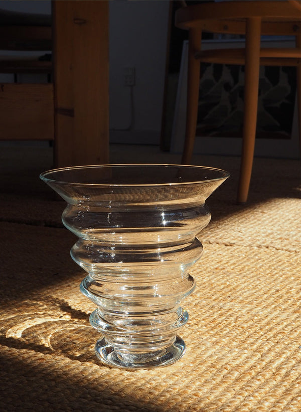 Rifled glass vase