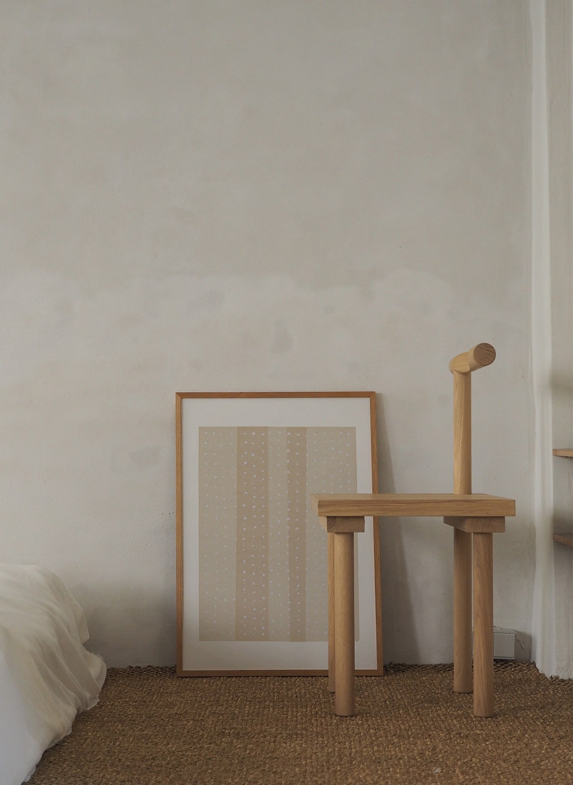  Framed poster with dots standing in bedroom by Atelier Cph