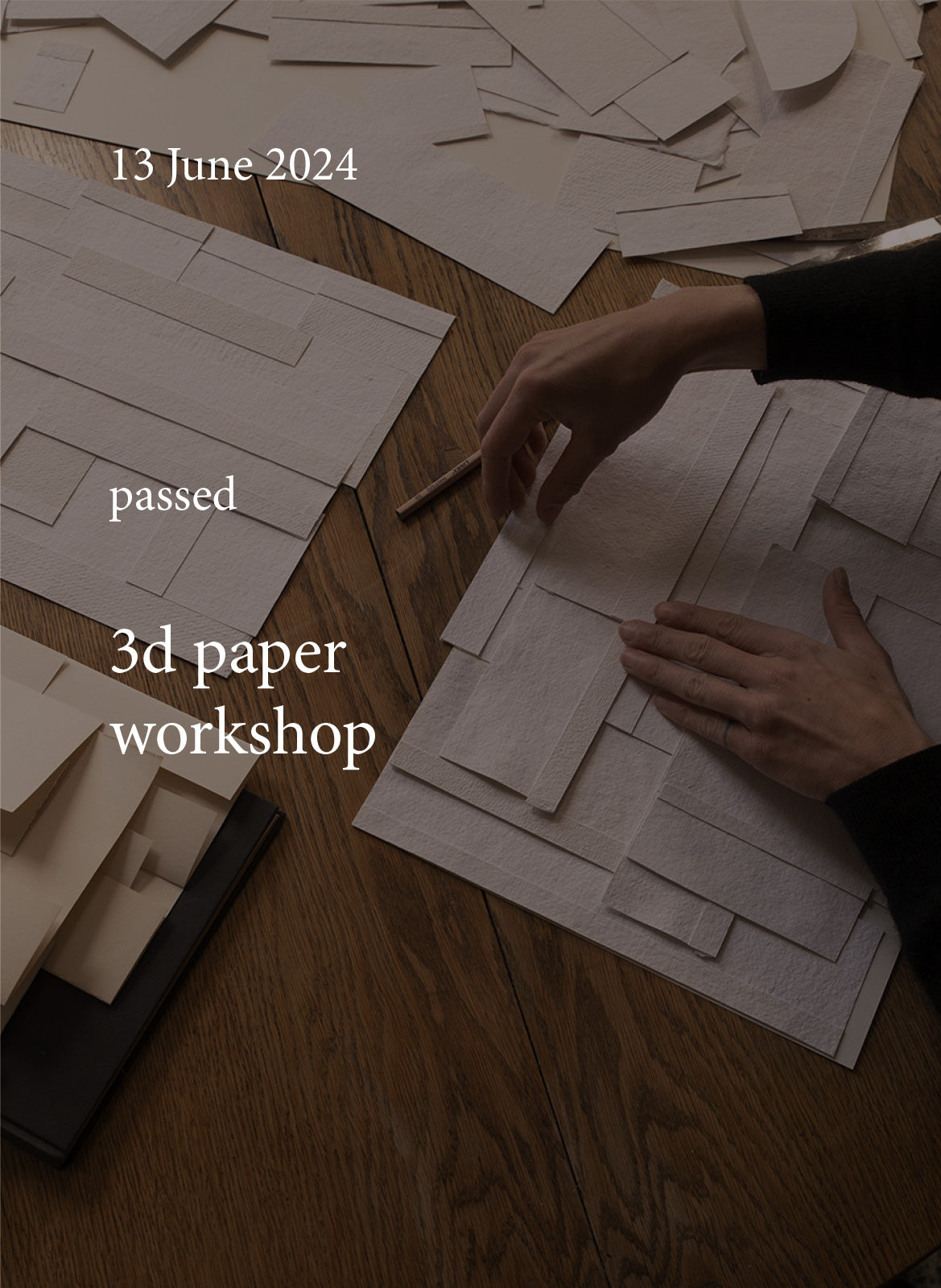 SOLD OUT 3d paper workshop 13 June