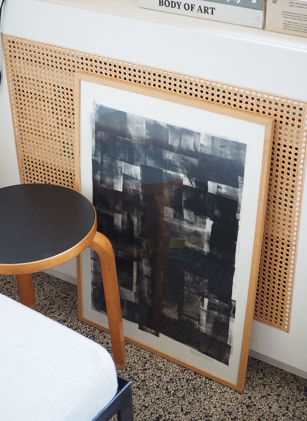 Framed limited edition art work made from lino paint by Atelier Cph