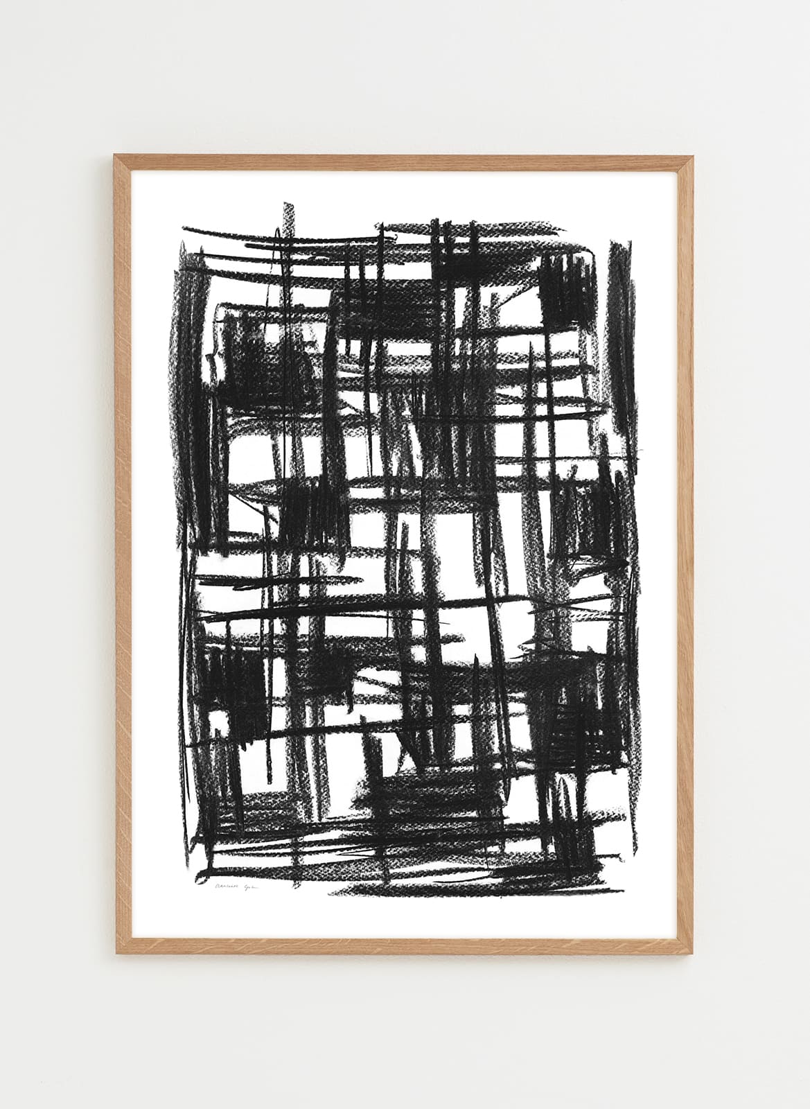 Poster with black charcoal scribbles made by atelier cph