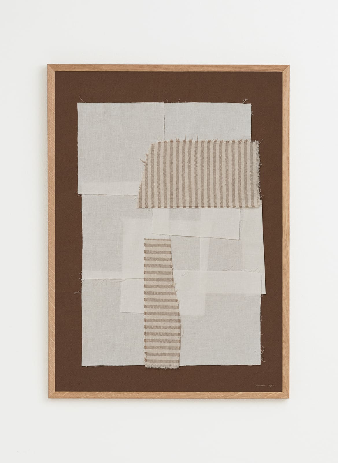 Abstract brown and white poster made from fabric by atelier cph