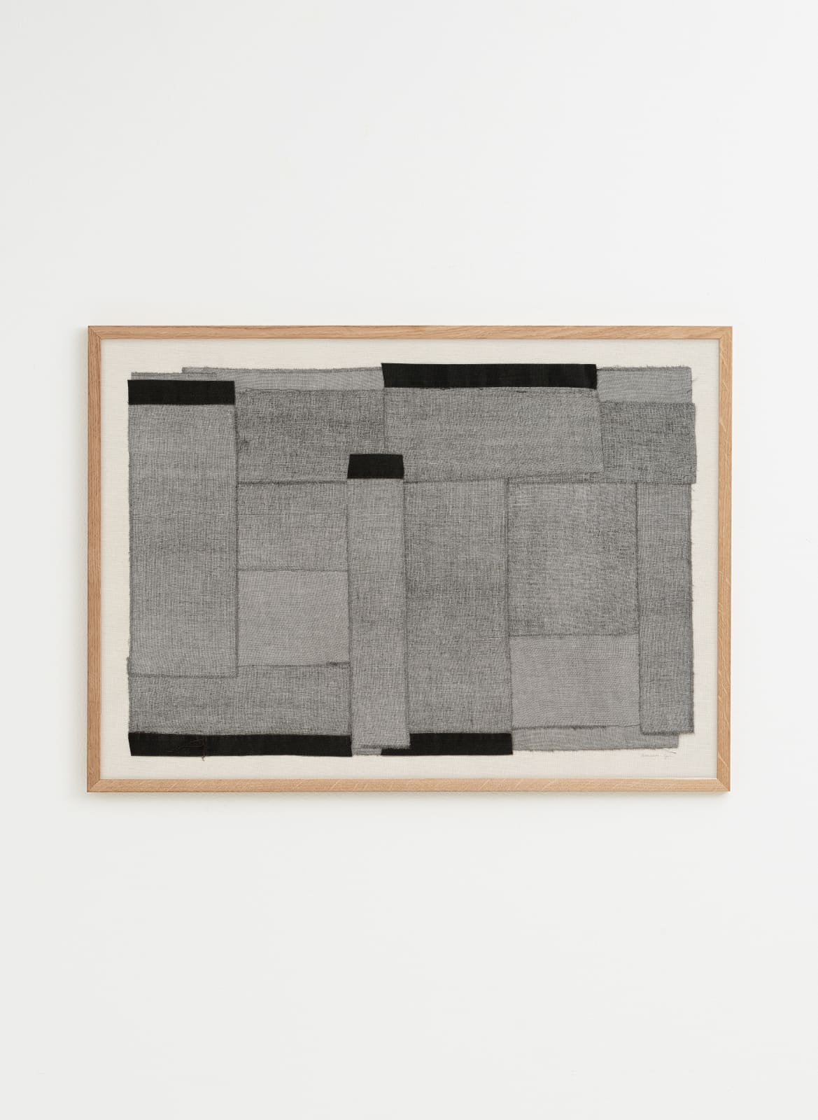 Grey abstract poster made with fabric by atelier cph