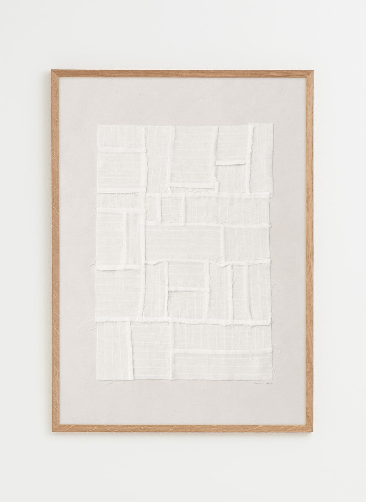 abstract white poster made from fabric by atelier cph